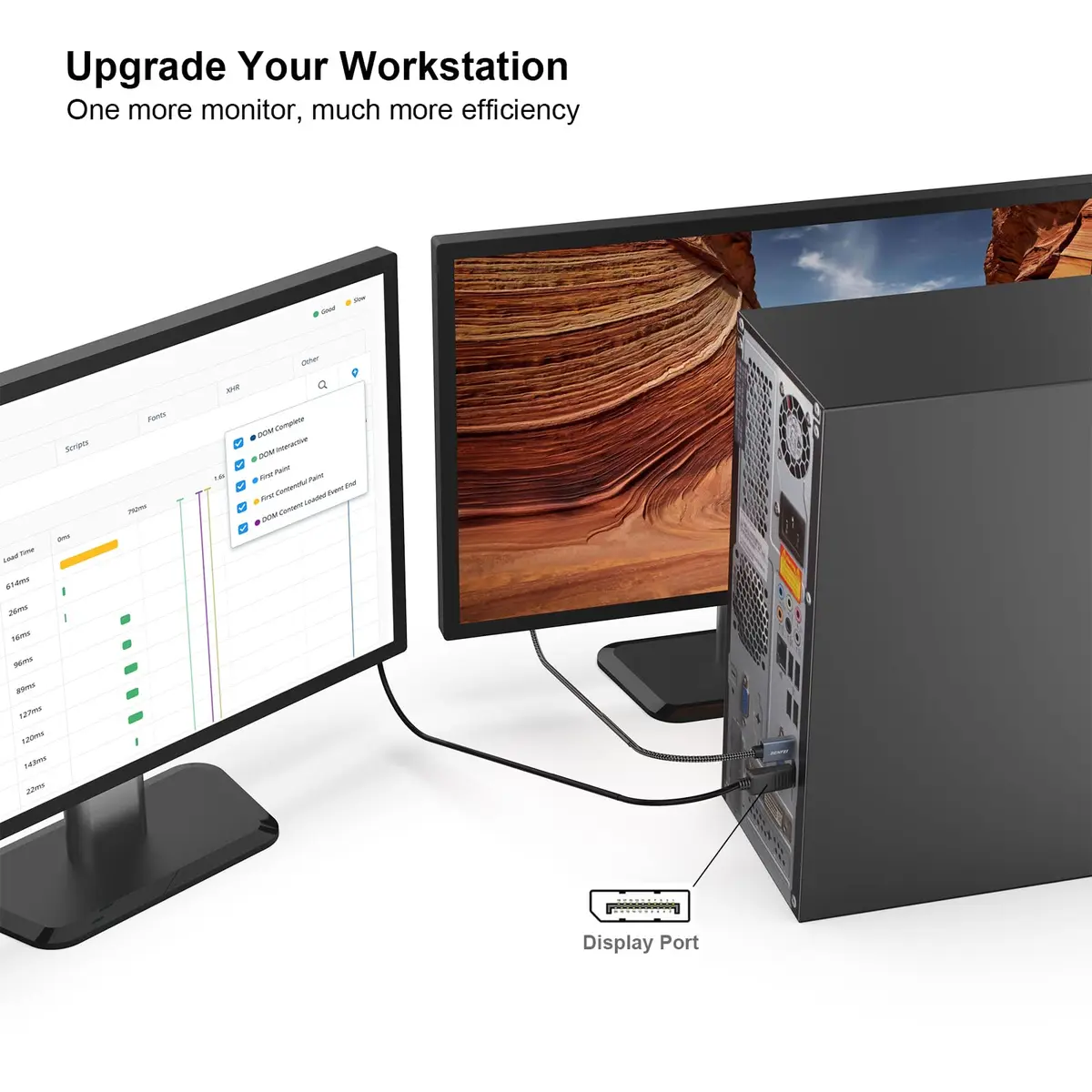 AVACON 4K DisplayPort to HDMI 6 Feet Cable 2 Pack | Uni-Directional DP 1.2 to HDMI 1.4, 3840x2160@30Hz, Gold-Plated, Shielded, Black - view 7
