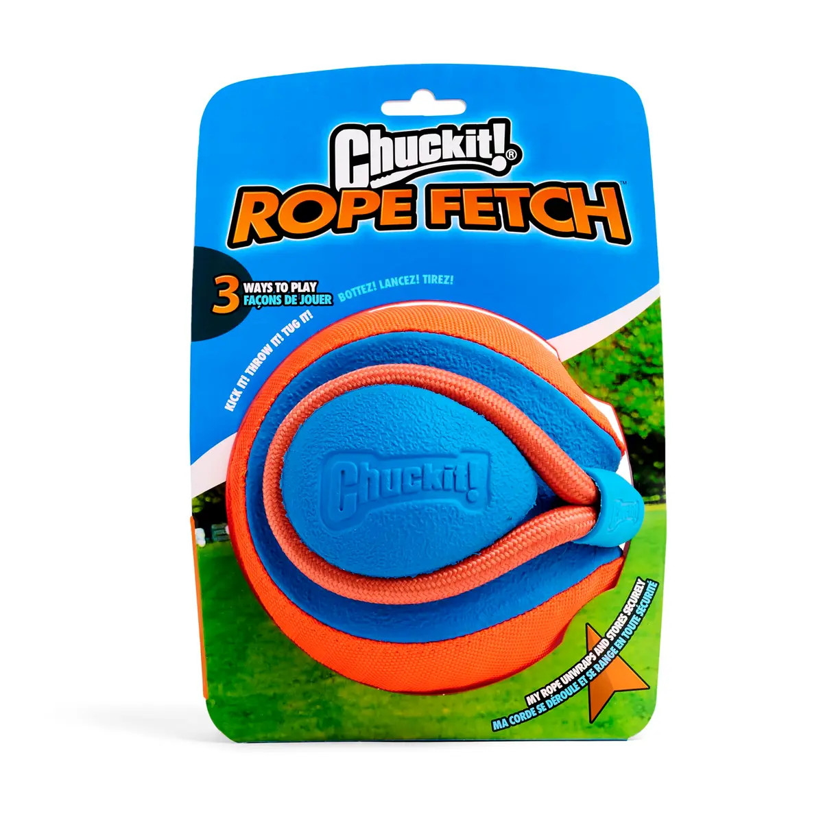 Chuckit! Rope Fetch Dog Toy 14 cm (5.5-in) Ball on Rope | Durable EVA Rubber - view 7