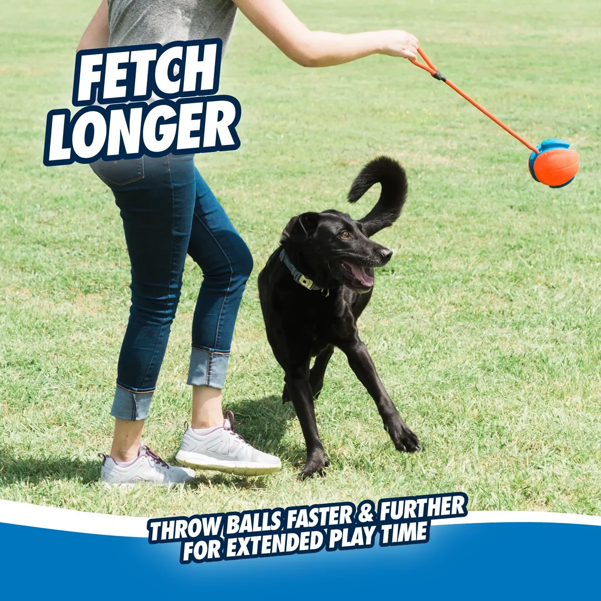 Chuckit! Rope Fetch Dog Toy 14 cm (5.5-in) Ball on Rope | Durable EVA Rubber - view 3