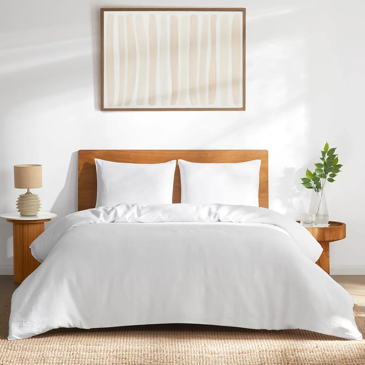 DAPU 100% French Linen Duvet Cover King | Soft, Warm & Natural Linen Bedding - main product image