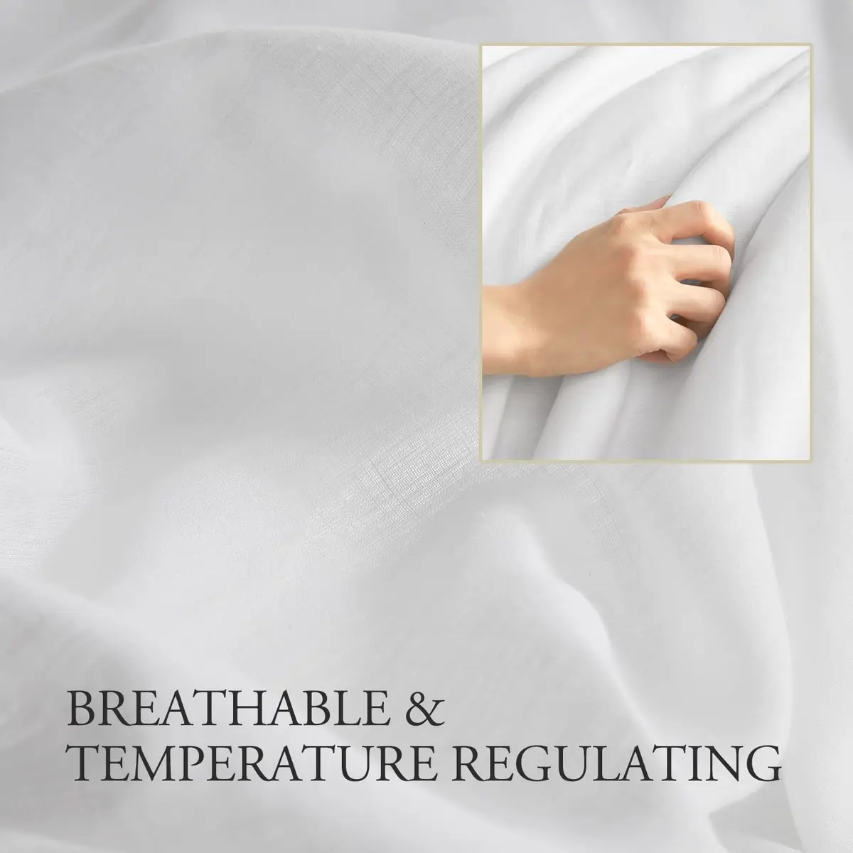 DAPU 100% French Linen Duvet Cover King | Soft, Warm & Natural Linen Bedding - view 4