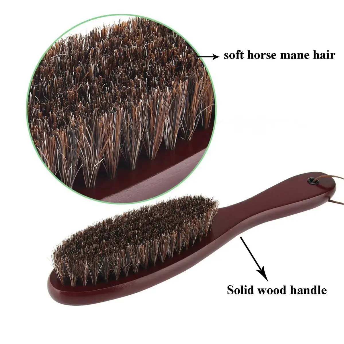Cokaka Garment Brush with Soft Horsehair & Walnut Wood Handle | Removes Lint, Dust, Pet Hair from Coats, Suits, Furniture - view 3