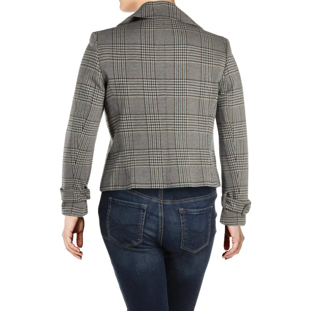 Anne Klein Houndstooth Trench Jacket Blazer, Fir Combo, Size 2 | Classic Women's Blazer for Fall - view 2