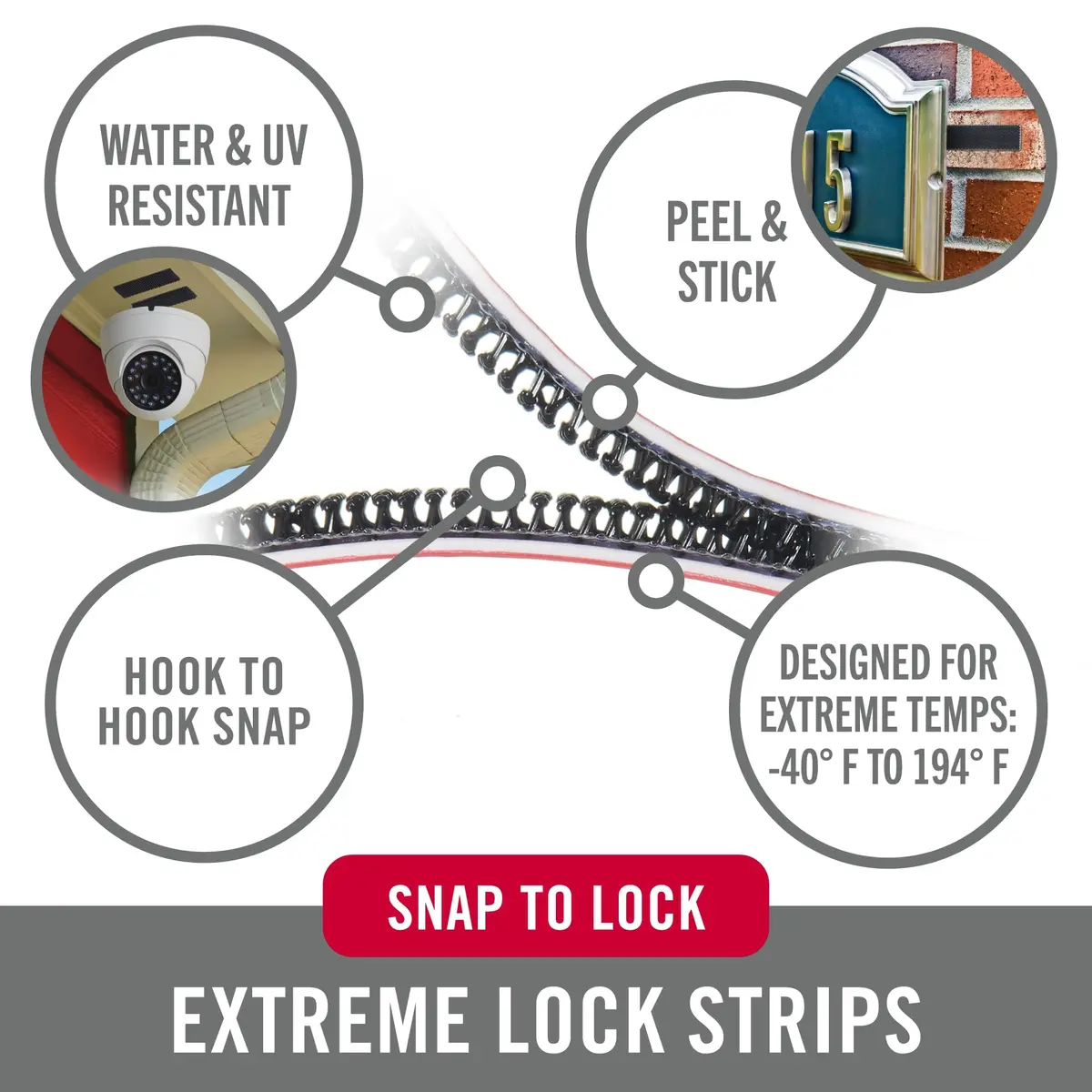VELCRO Brand Extreme Lock Mounting Strips, Black, 3in x 1in, 4 Sets | Heavy Duty, Water & UV Resistant Mounting Solution - view 2