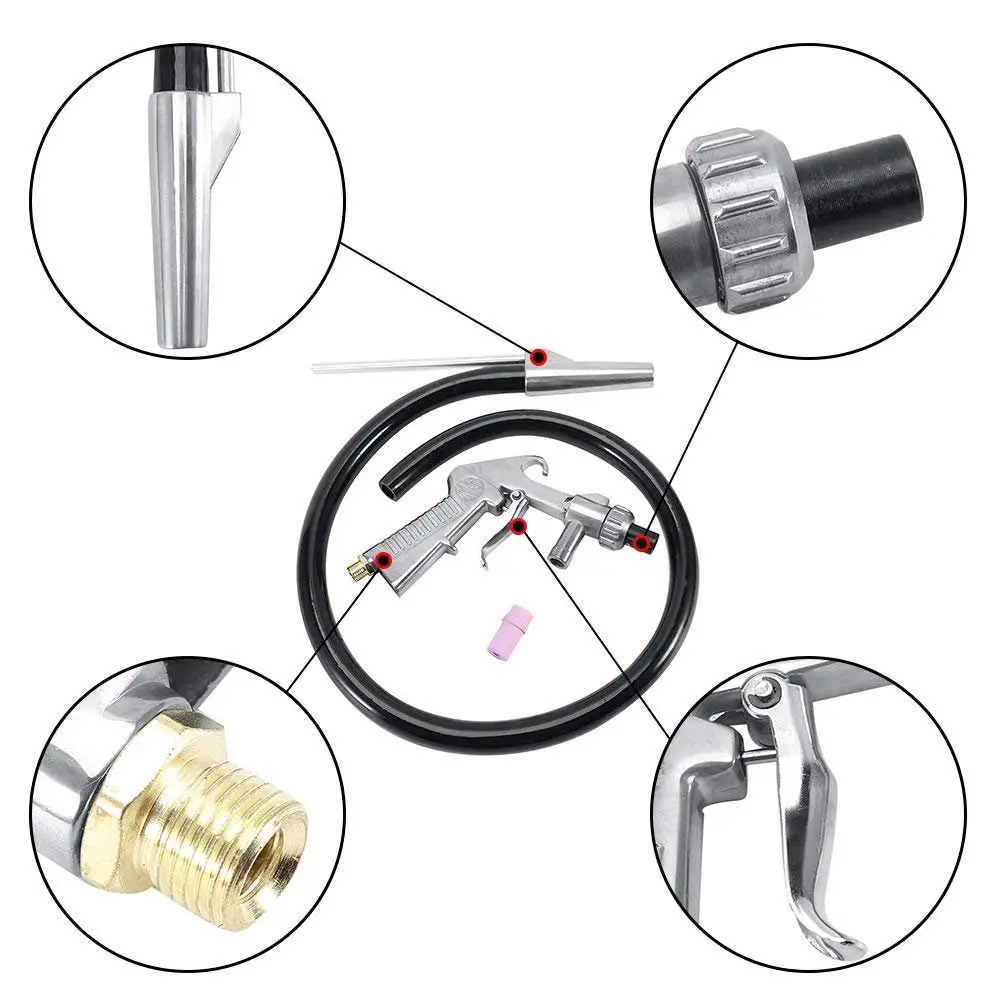 Wogoboo Sand Blaster Kit with 6mm Steel Nozzle & 4 Ceramic Nozzles | 135x150mm Siphon Feed Gun for Rust Removal & Surface Polishing - view 3