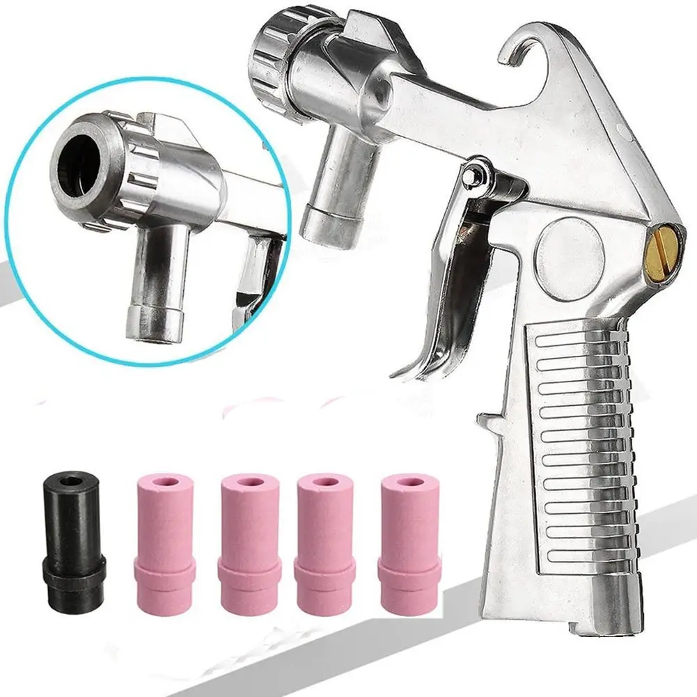 Wogoboo Sand Blaster Kit with 6mm Steel Nozzle & 4 Ceramic Nozzles | 135x150mm Siphon Feed Gun for Rust Removal & Surface Polishing - view 2