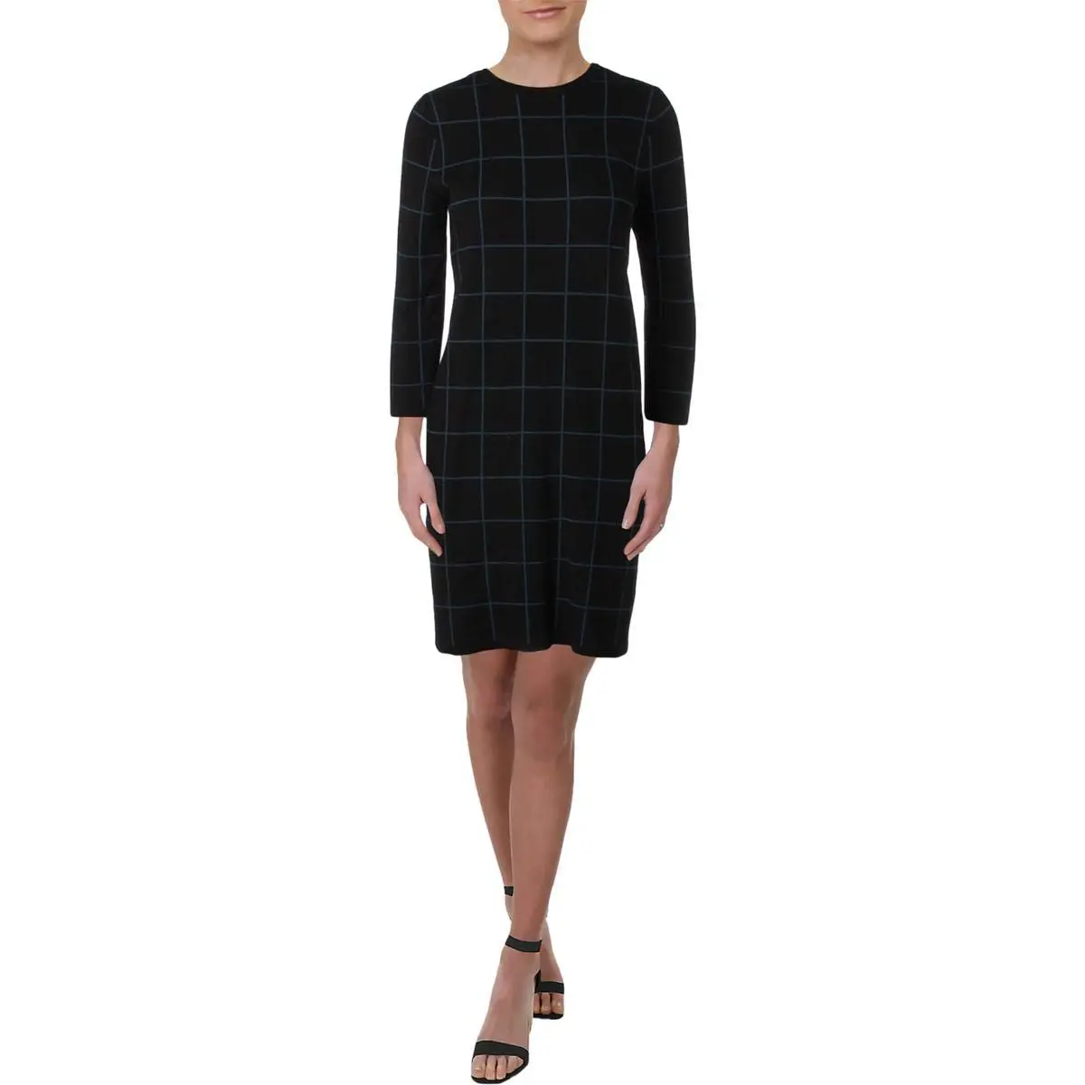 Anne Klein Women's Long Sleeve Sweater Dress, S | Jacquard Fabric, Crew Neck, Regular Fit - main product image
