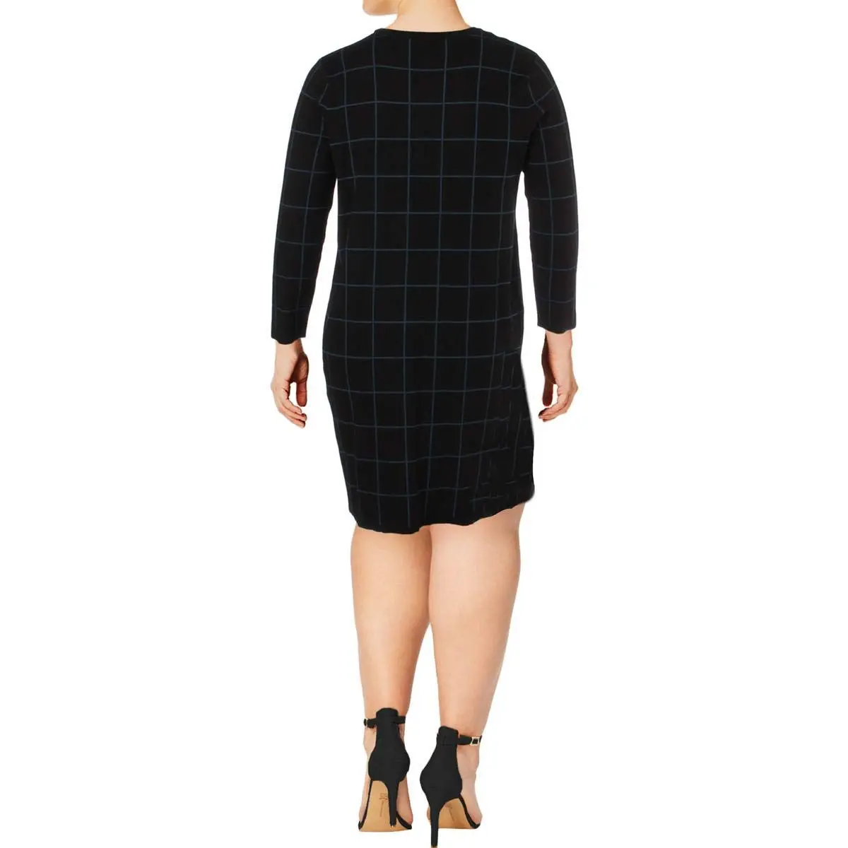 Anne Klein Women's Long Sleeve Sweater Dress, S | Jacquard Fabric, Crew Neck, Regular Fit - view 2