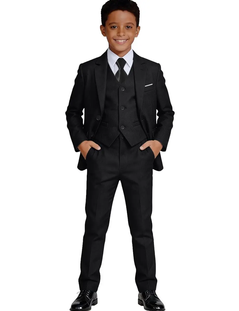 Visaccy Boys Suit 5T | Slim Fit Black Formal Suit for Toddler in India - main product image