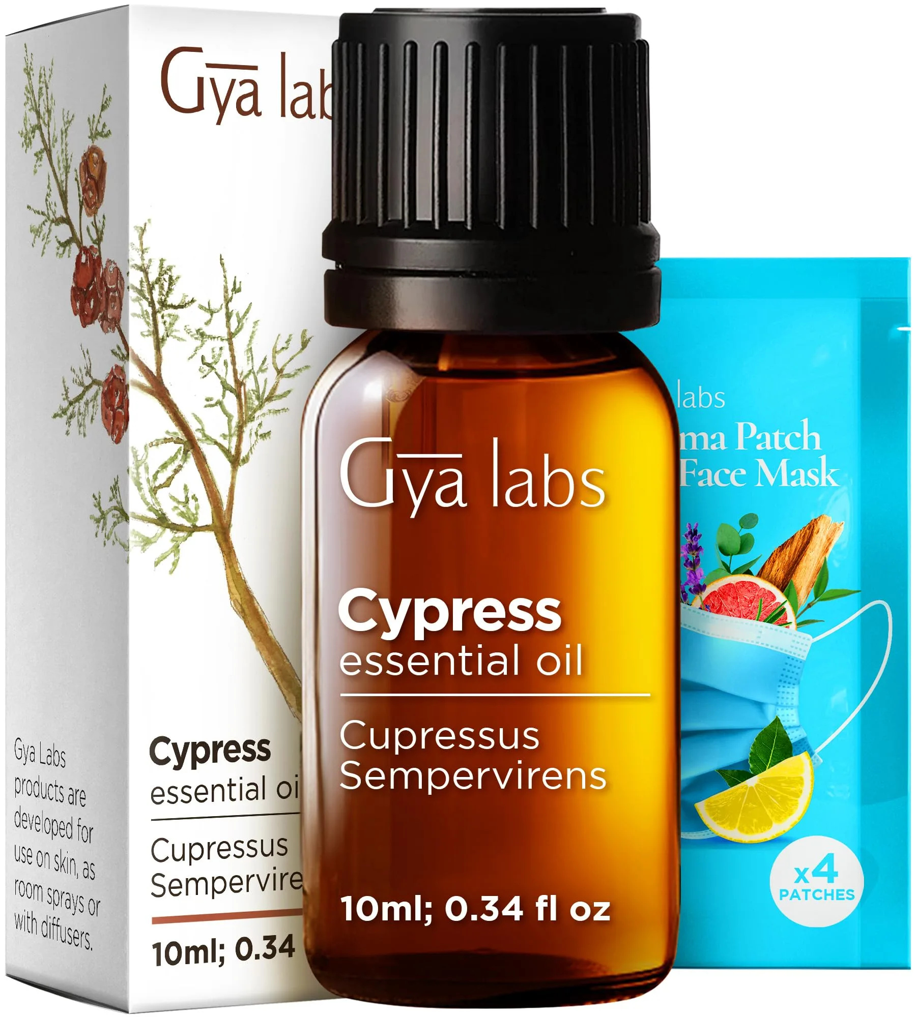 Gya Labs Cypress Essential Oil 10ml (0.34 Fl Oz) | Natural Earthy Aroma for Diffusers & Candle Making - main product image