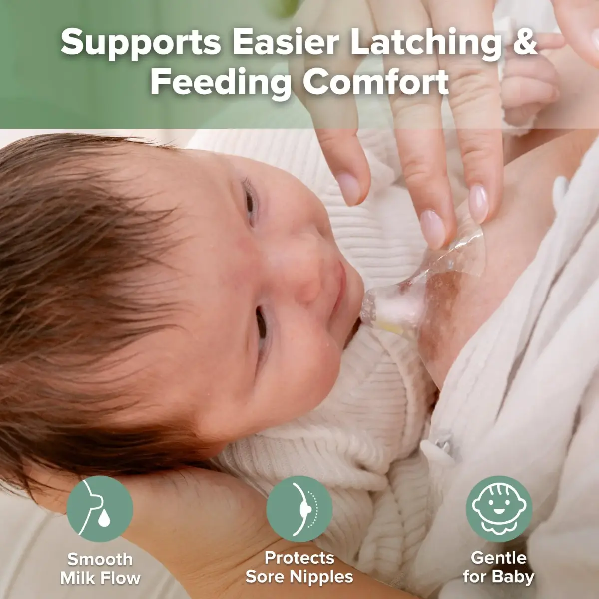 haakaa Silicone Nipple Shields for Breastfeeding with Carry Case, 18mm (2-Pack) | Patented Cut-Out Shape for Latch Support - view 2