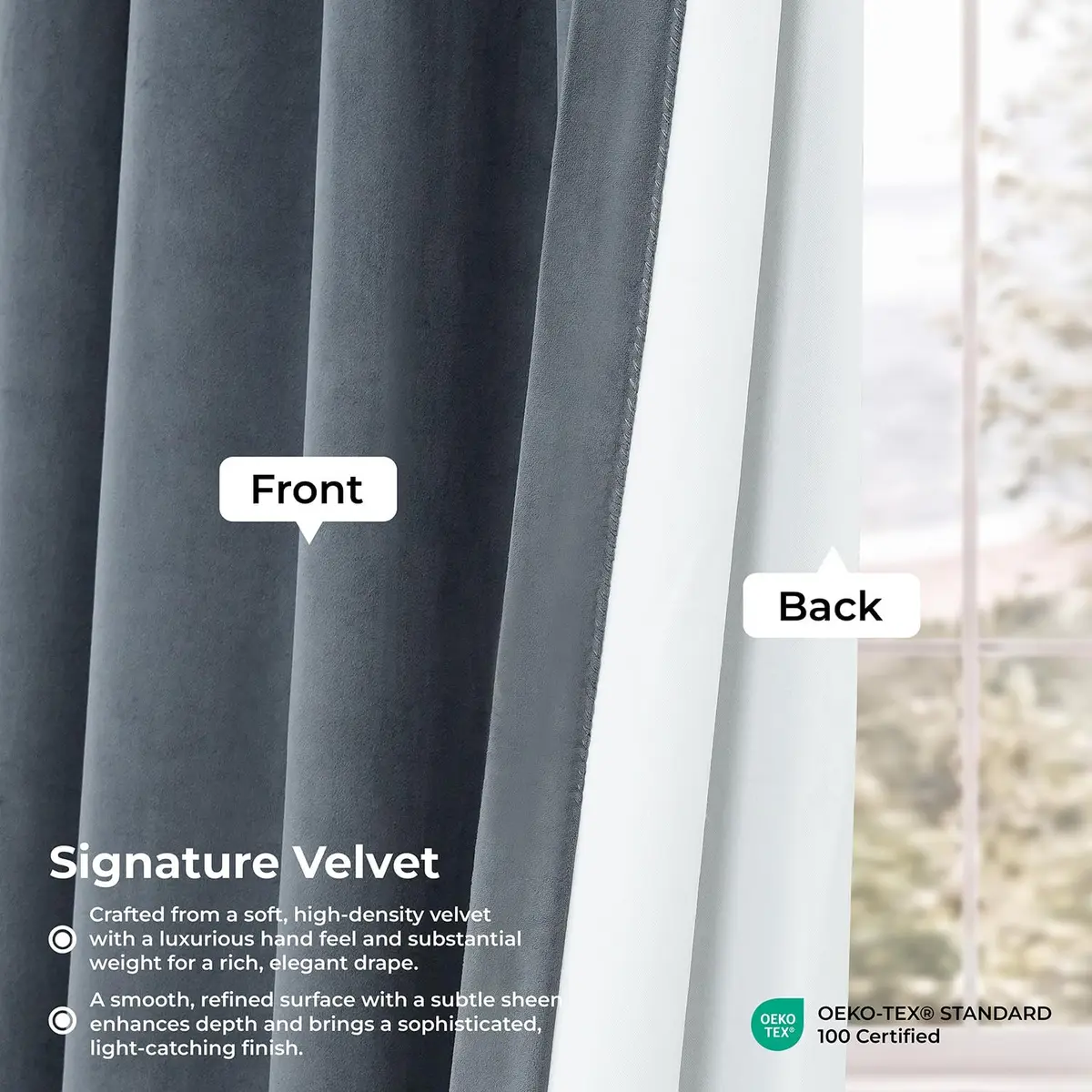 HPD Half Price Drapes Signature Velvet Thermal Blackout Curtains 50W x 84L | Insulated & Privacy-Enhancing (120 chars) - view 5