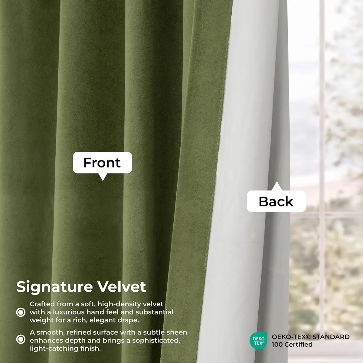 HPD Half Price Drapes Signature Velvet Thermal Blackout Curtains 50W x 96L | Insulated & Privacy (70-120 chars) - view 5