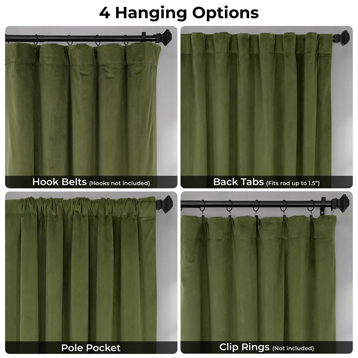 HPD Half Price Drapes Signature Velvet Thermal Blackout Curtains 50W x 96L | Insulated & Privacy (70-120 chars) - view 6