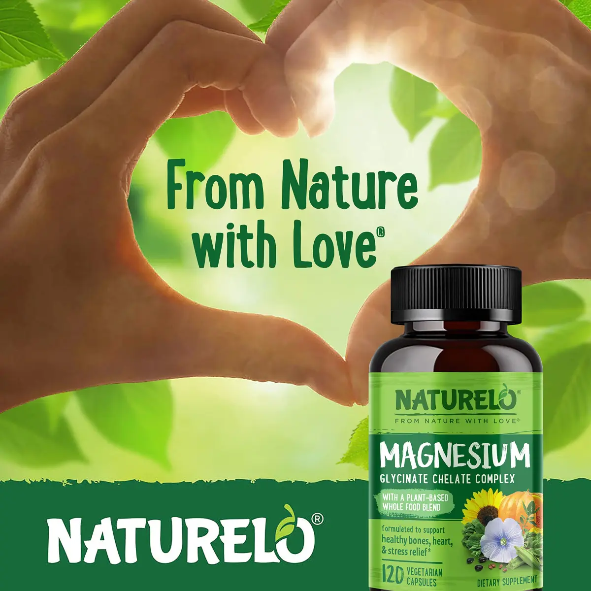 NATURELO Magnesium Glycinate Chelate Complex 200 mg 120 Count | Supports Sleep, Calm, Muscle Cramp & Stress Relief, Gluten Free, Non GMO, with Organic Vegetables - view 8