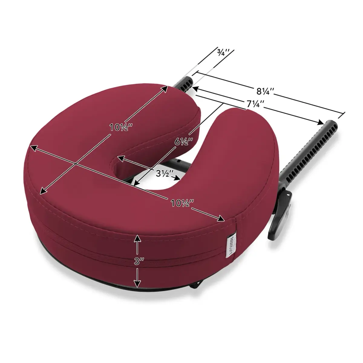 Saloniture Adjustable Massage Table Face Cradle and Pillow 3" Foam - Burgundy | Universal Fit for Portable Massage Tables - view 6
