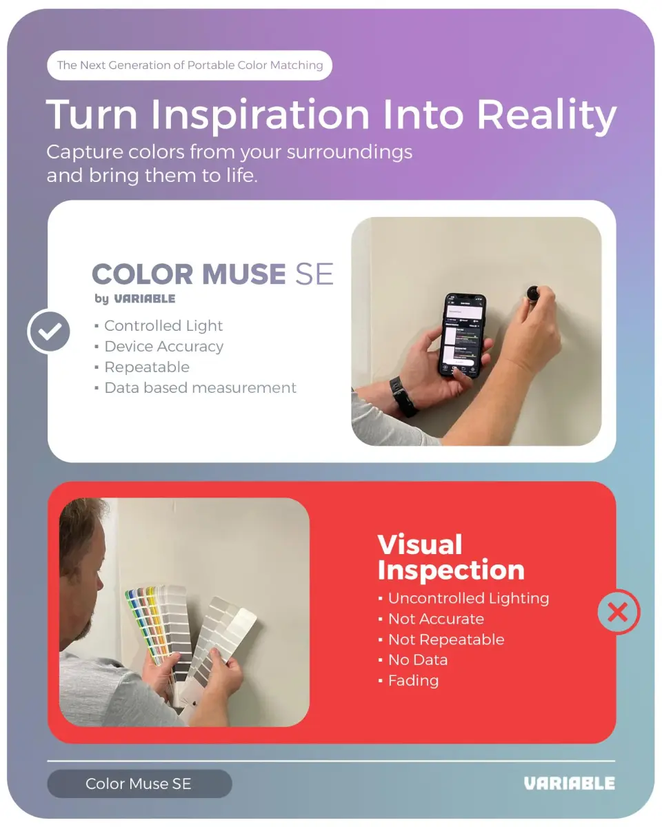 COLOR MUSE SE Colorimeter Paint Color Matching Tool with Calibration Cap | 3cm (1.18in) Device - view 4