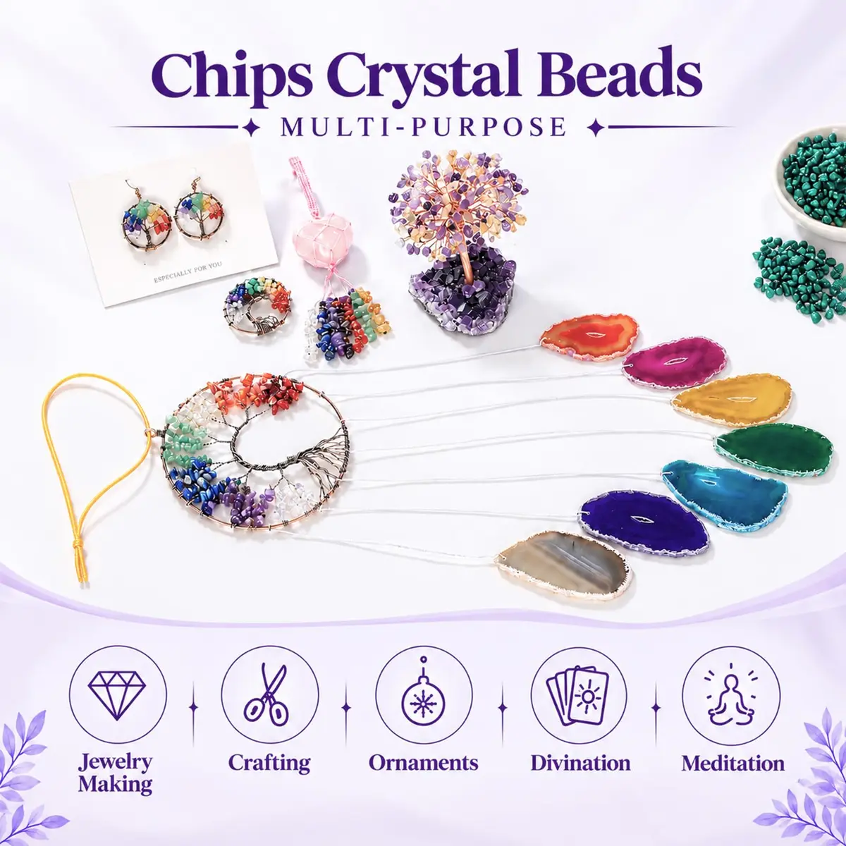 TUMBEELLUWA Mookaite Crystal Chips 5-8mm | Unique Jewelry Beads for DIY Crafts - view 4