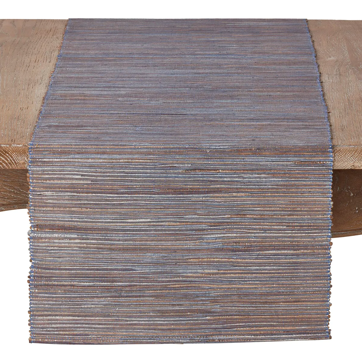 SARO LIFESTYLE Shimmering Woven Nubby Table Runner 16"x72" | Water Hyacinth with Metallic Threads - main product image