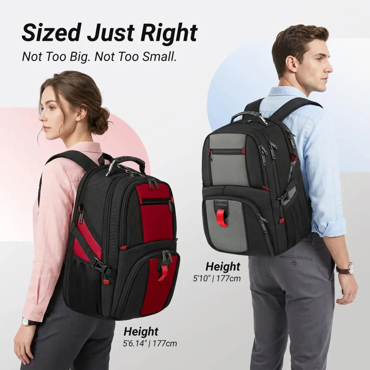 YOREPEK Large Laptop Backpack for Men, Heavy Duty Travel Backpack 43.2 cm (17 Inch) | TSA Approved Carry-On - view 9