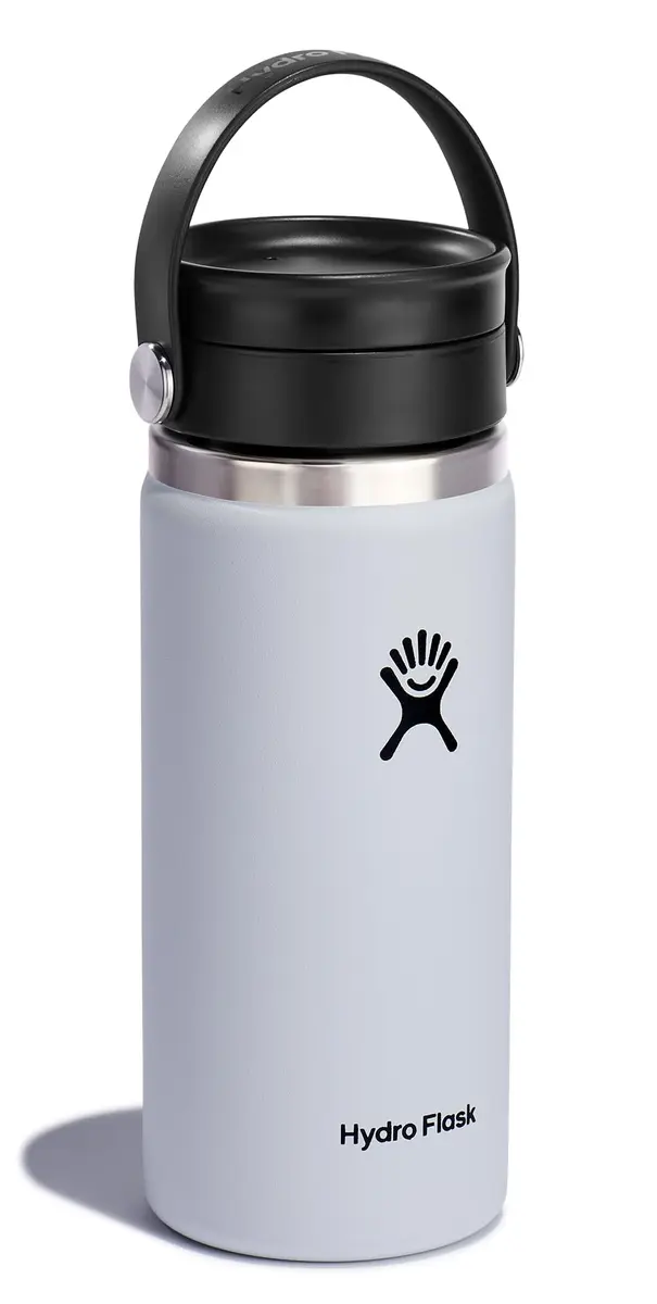 Hydro Flask Water Bottle - Insulated Stainless Steel - Wide Mouth Flex Sip Lid, Non Spill, Leakproof in 16 Oz White - view 2