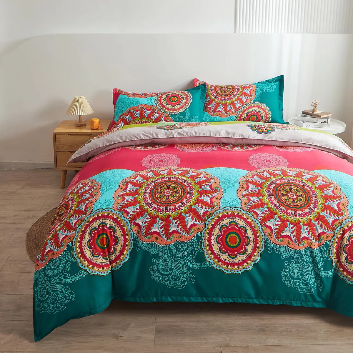 Pangzi Bohemian Duvet Cover Set Lightweight Microfiber Bedding Set (Twin) | Reversible Boho Chic Pattern, 68x85 inches - view 2