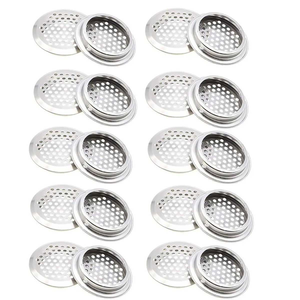COMOK 20Pcs Circular Soffit Vents 53mm | Stainless Steel Mesh Dust-Proof Vent for Kitchen, Bathroom, Wardrobe, Shoe Cabinet - main product image