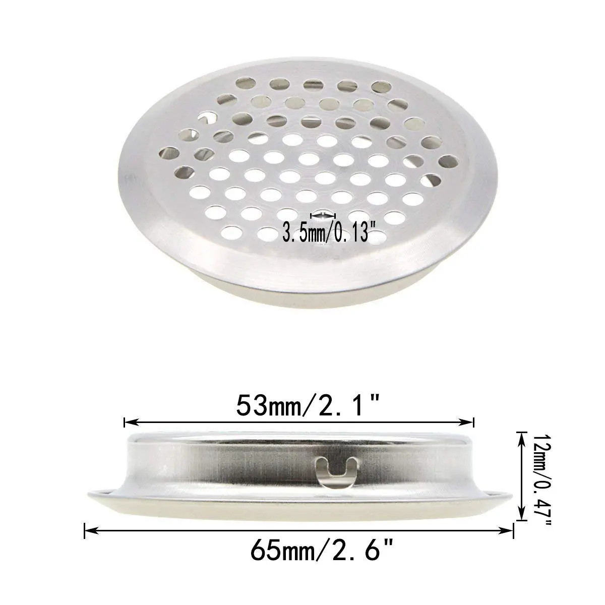 COMOK 20Pcs Circular Soffit Vents 53mm | Stainless Steel Mesh Dust-Proof Vent for Kitchen, Bathroom, Wardrobe, Shoe Cabinet - view 4