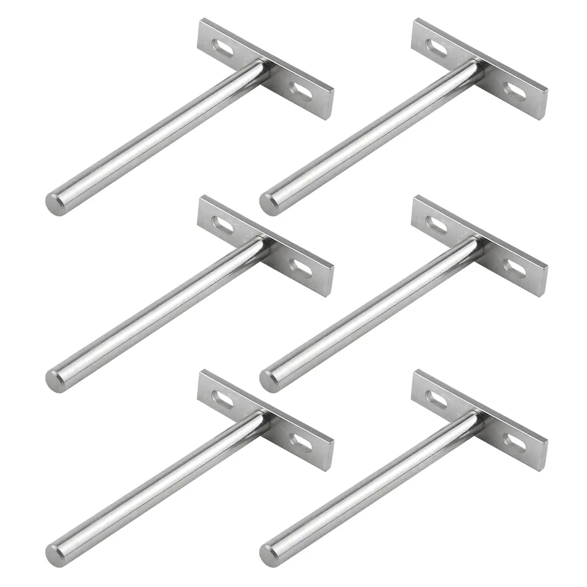 Antrader 5" Floating Shelf Brackets Invisible Shelf Supports, Silver (6 Pack, 12 Expansion Screws) | Load Up to 80 lbs - main product image