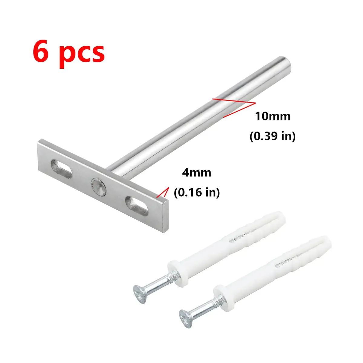 Antrader 5" Floating Shelf Brackets Invisible Shelf Supports, Silver (6 Pack, 12 Expansion Screws) | Load Up to 80 lbs - view 4