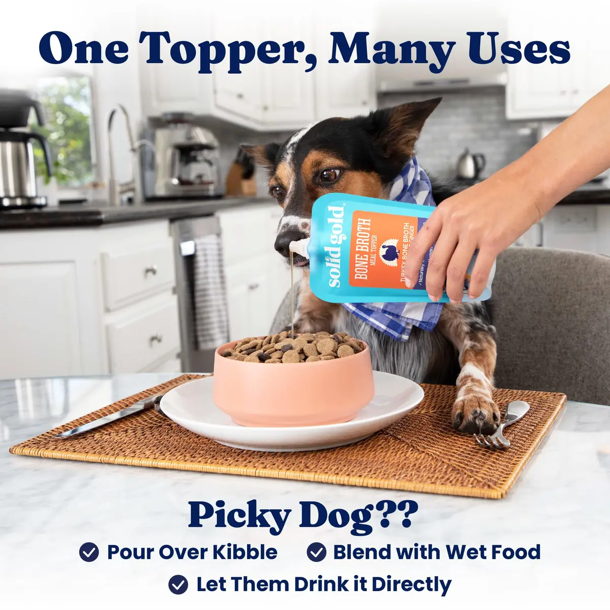 Solid Gold Turkey Bone Broth Dog Food Topper for Picky Eaters, 12ct Pouches | Nutrient-Rich, Collagen & Wellness Support - view 9