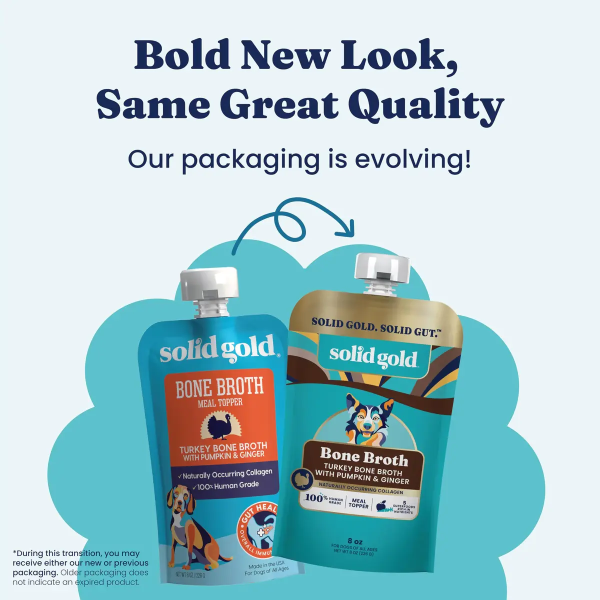 Solid Gold Turkey Bone Broth Dog Food Topper for Picky Eaters, 12ct Pouches | Nutrient-Rich, Collagen & Wellness Support - view 3