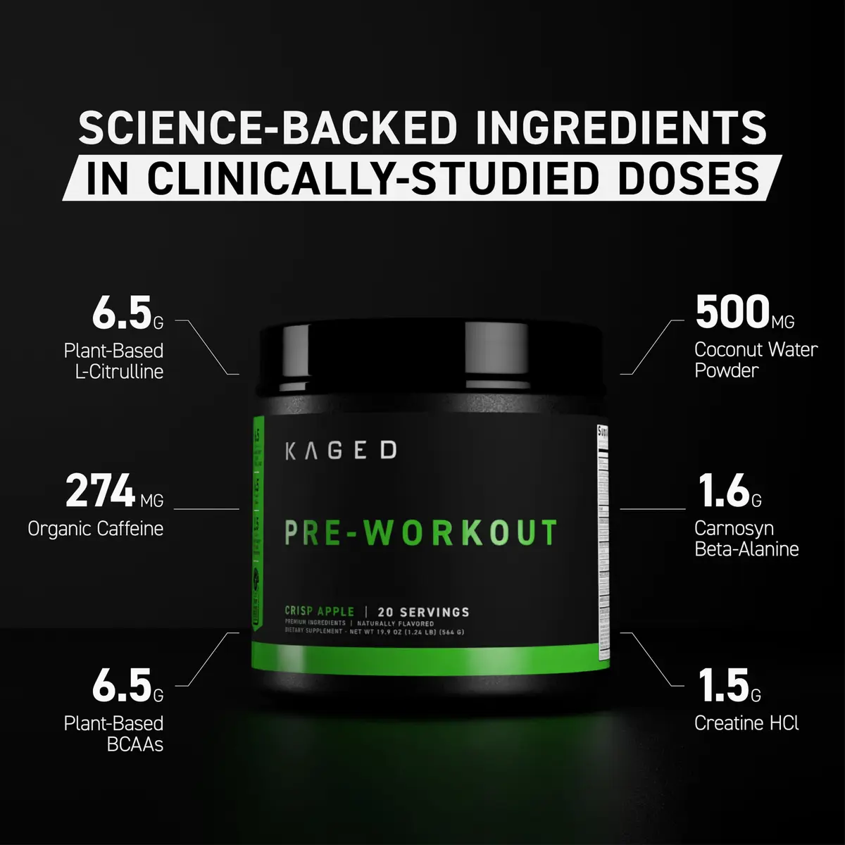 Kaged Original Pre Workout Powder | Orange Krush | 20 Servings | Supports Muscle Pumps & Performance - view 2