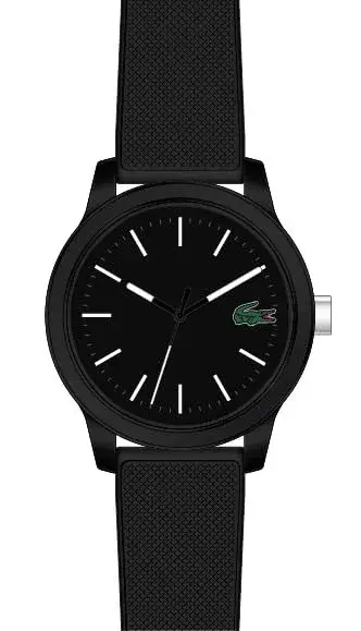 Lacoste 12.12 Men's Quartz Chronograph Watch 42mm (1.65in) | Sporty Fashion Timepiece with Black Silicone Strap - view 2