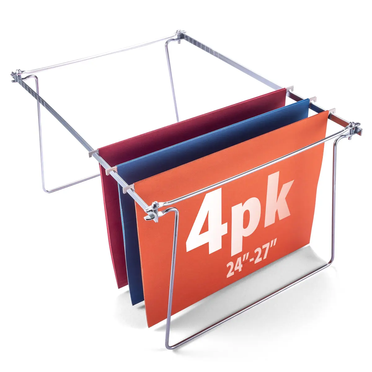Officemate Adjustable Hanging File Frame for Letter Size Drawers (Fits 24″–27″) | Heavy-Duty Steel Organizer (4-Pack) - main product image