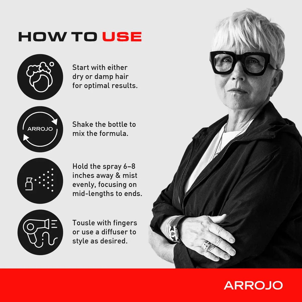 ARROJO Glint Texture & Shine Spray 6.7oz | Frizz Control & Flexible Hold for Curly Hair with Vitamin E & Fruit Extracts - view 6