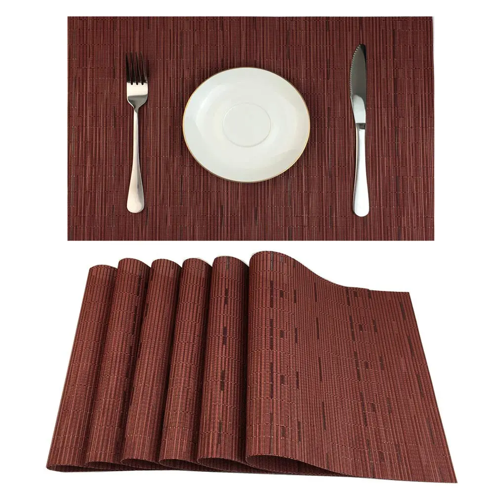 WAZAIGUR Placemats Set of 6 | Heat-Resistant, Easy to Clean, Stylish Vinyl Table Mats for Modern Dining - main product image