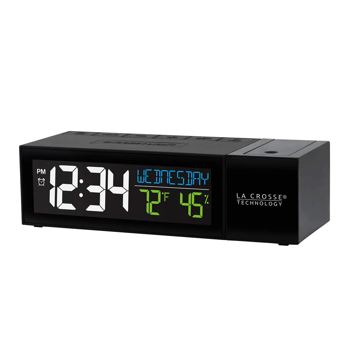 La Crosse Technology Projection Alarm Clock with USB Charging Port 16.5 cm (6.51"L x 2.56"W x 1.81"H) | Projects Time on Wall or Ceiling - view 2