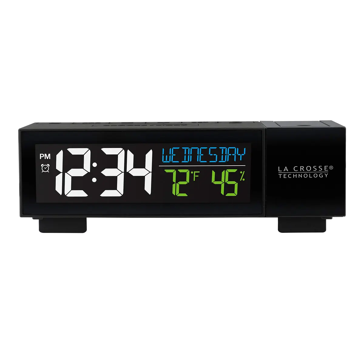 La Crosse Technology Projection Alarm Clock with USB Charging Port 16.5 cm (6.51"L x 2.56"W x 1.81"H) | Projects Time on Wall or Ceiling - view 3