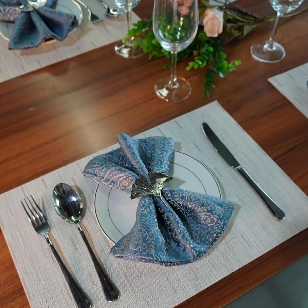 WAZAIGUR Placemats Set of 6 for Dining Table | Heat-Resistant, Easy to Clean, Woven Vinyl, Cream - view 5