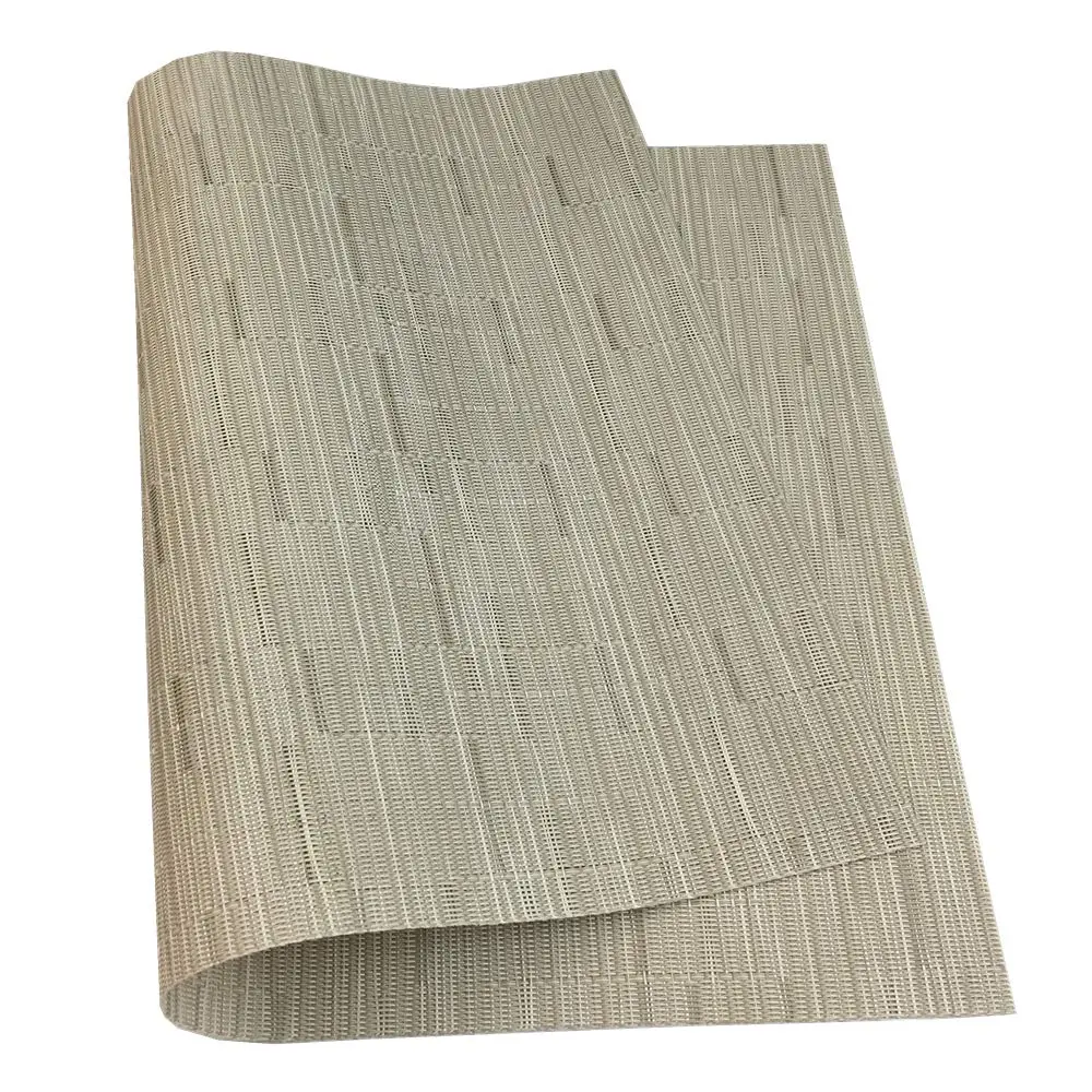 WAZAIGUR Placemats Set of 6 for Dining Table | Heat-Resistant, Easy to Clean, Woven Vinyl, Cream - view 3
