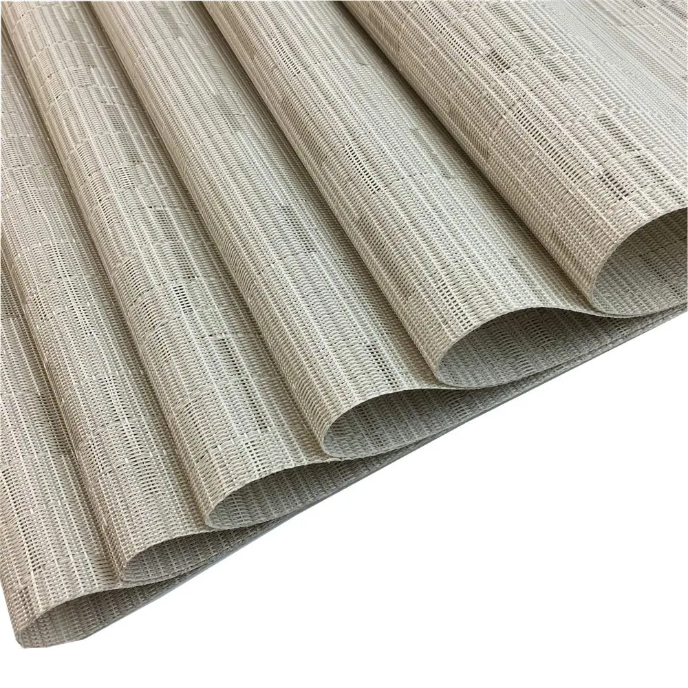 WAZAIGUR Placemats Set of 6 for Dining Table | Heat-Resistant, Easy to Clean, Woven Vinyl, Cream - view 4