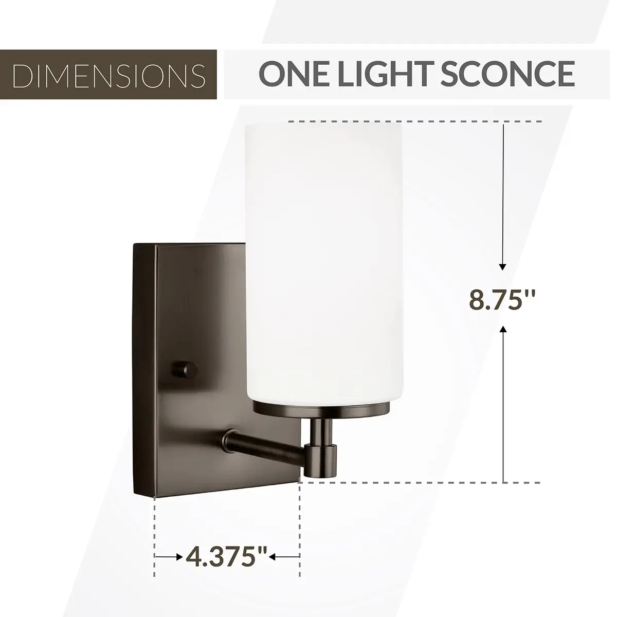 Generation Lighting 1-Light Alturas Bath Fixture Wall Lamp Brushed Oil Rubbed Bronze | Modern Vanity Light for Home Decor - view 3