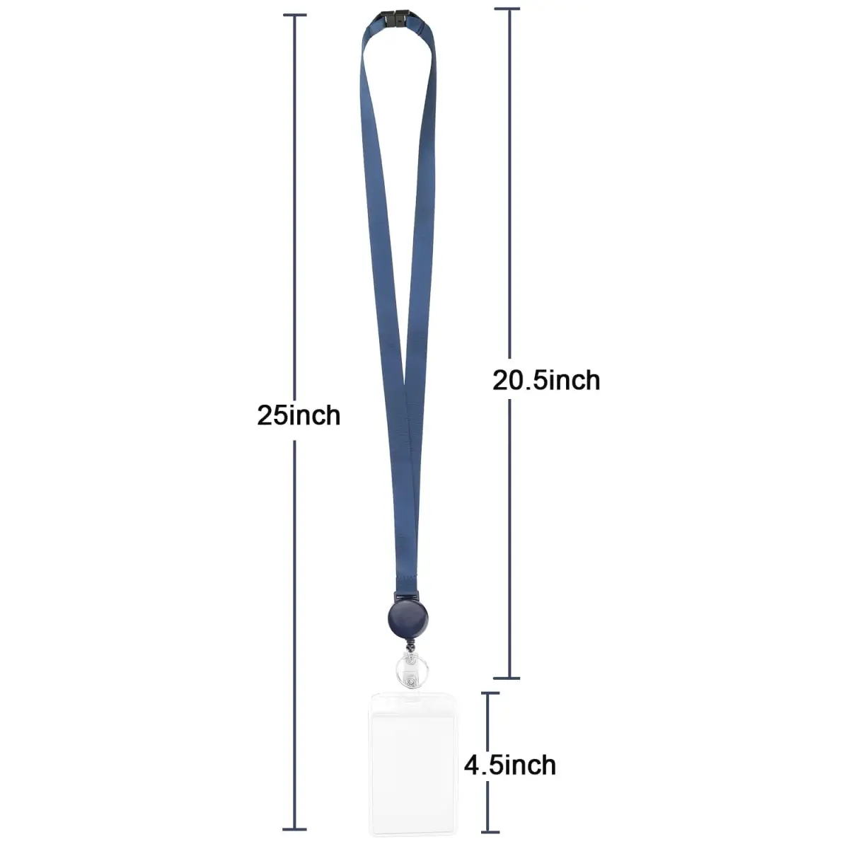 YOUOWO Retractable Badge Reel with Lanyard and Vertical ID Badge Holder 25 inch (63.5 cm) | Pack of 2 - view 3