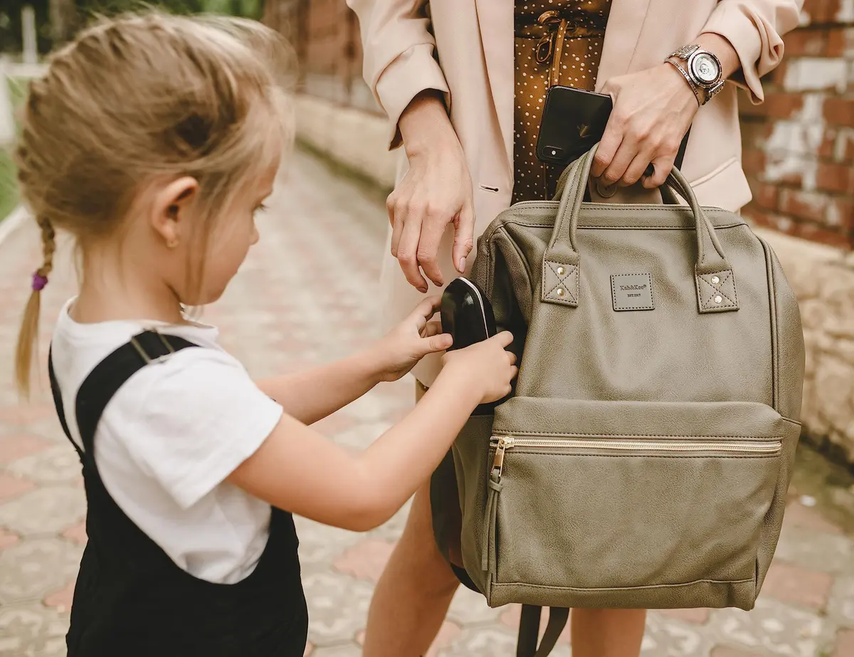 Kah&Kee Leather Backpack for Women and Men 15-inch Laptop Bag | Teacher Professional, Diaper Bag, Travel (Dark Gray, Medium) - view 6