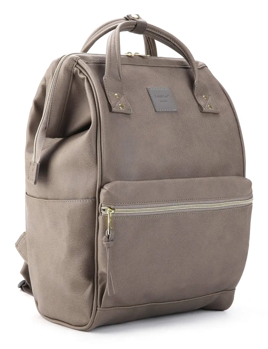 Kah&Kee Leather Backpack for Women and Men 15-inch Laptop Bag | Teacher Professional, Diaper Bag, Travel (Dark Gray, Medium) - view 4