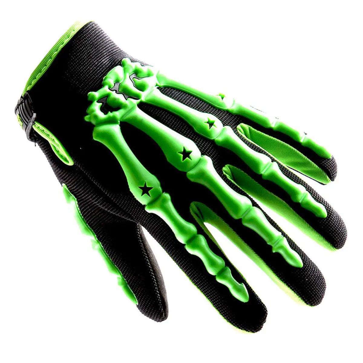 1Storm Youth Motocross Gloves Green L (Palm Width: 3.1 inch / 7.9 cm) | Skeleton Design for BMX, ATV, Dirt Bike, Bicycle Cycling - main product image