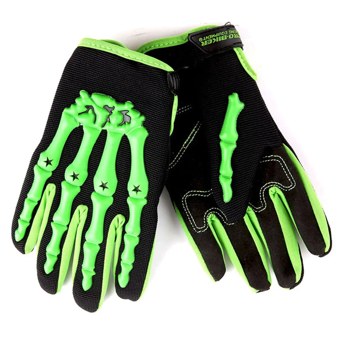 1Storm Youth Motocross Gloves Green L (Palm Width: 3.1 inch / 7.9 cm) | Skeleton Design for BMX, ATV, Dirt Bike, Bicycle Cycling - view 3