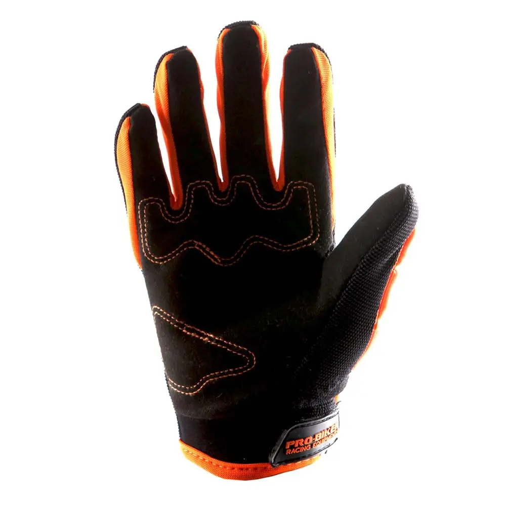 1Storm Youth Motocross Gloves Orange L (3.1 inch Palm Width) | Tough Finger and Knuckles Protection - view 2