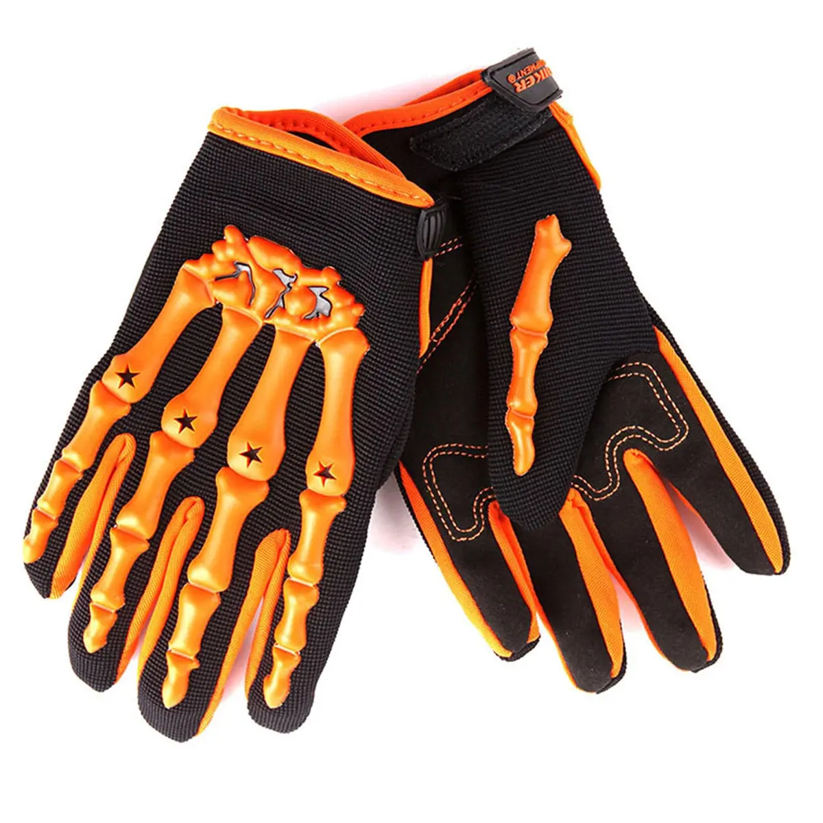 1Storm Youth Motocross Gloves Orange L (3.1 inch Palm Width) | Tough Finger and Knuckles Protection - view 3